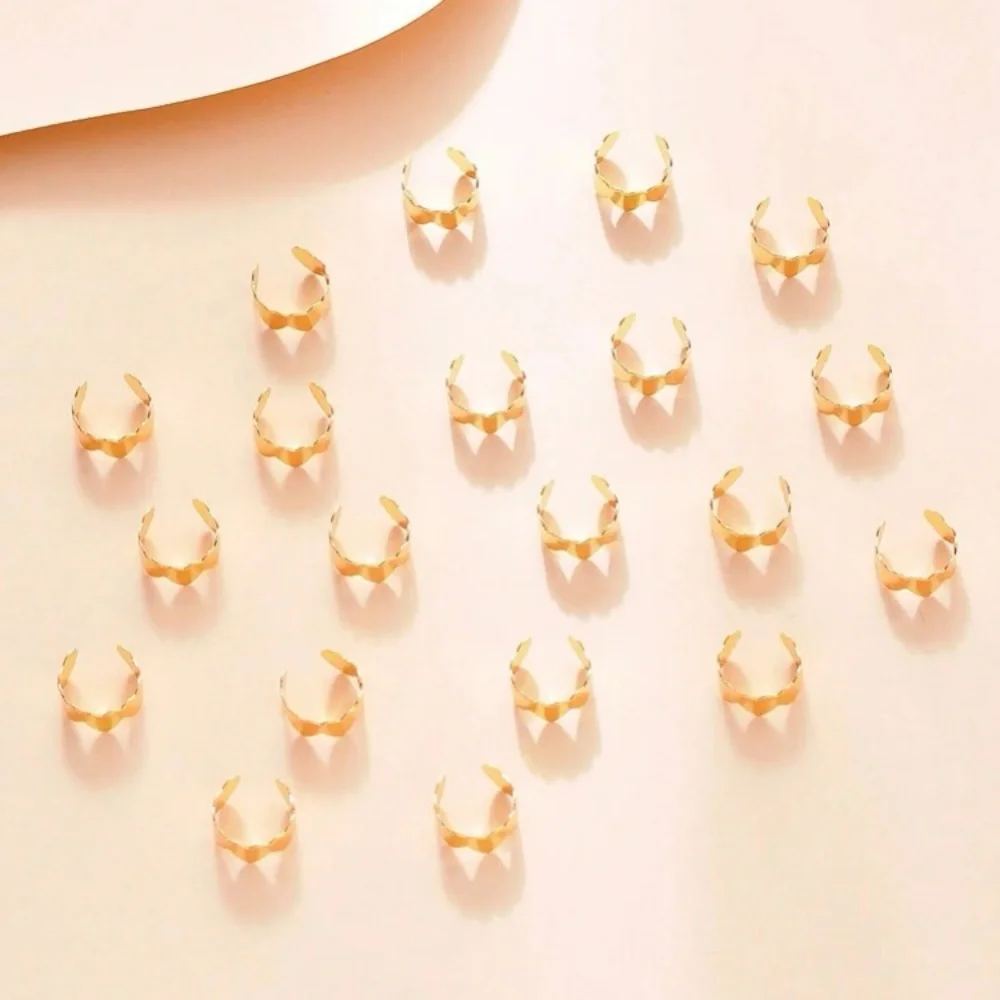 40 Pack Fairy-core Gold Cleopatra Heart Shaped Hair Cuffs Accessories Set Braids